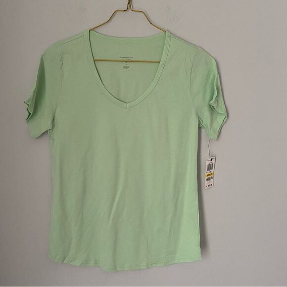 Carter Club Women’s Deep V Neck Short Sleeve Pajama Top size M Green - Picture 1 of 3